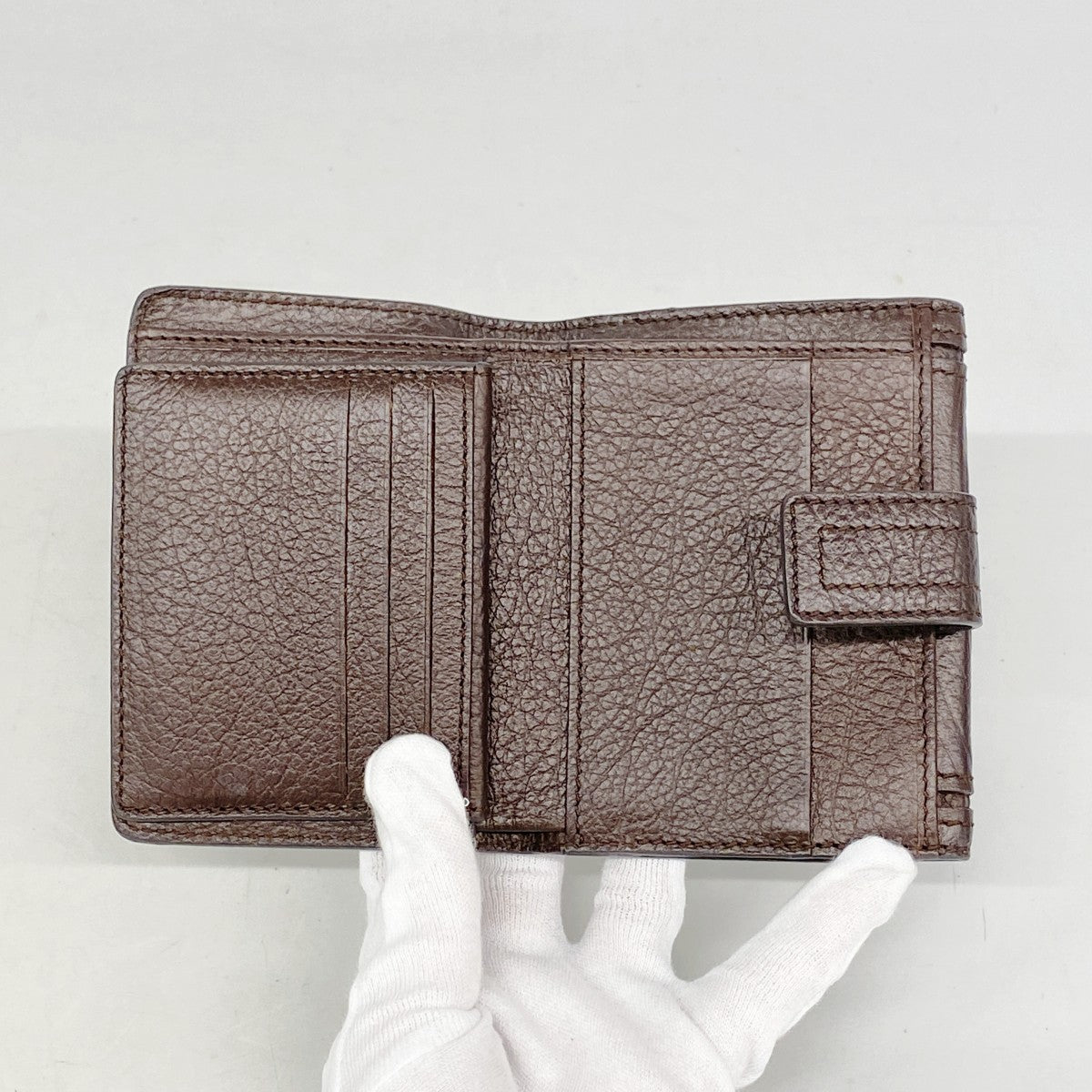 【6fd5525-k】セリーヌ 財布 トリオンフ レザー ダークブラウン シャンパンゴールド金具【中古】レディース