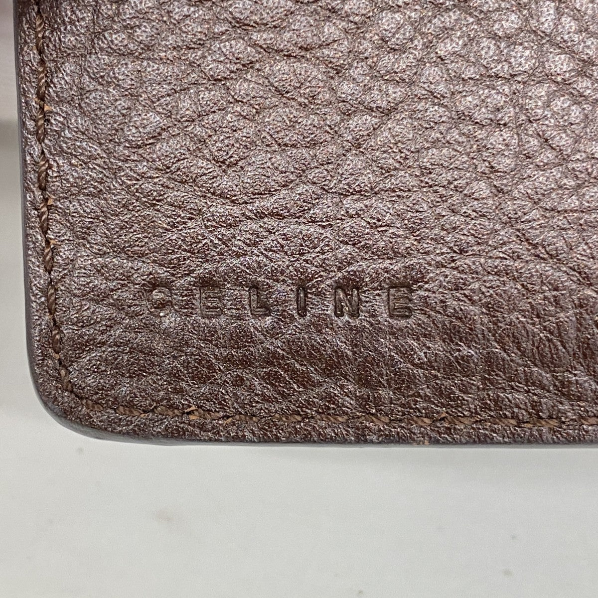 【6fd5525-k】セリーヌ 財布 トリオンフ レザー ダークブラウン シャンパンゴールド金具【中古】レディース