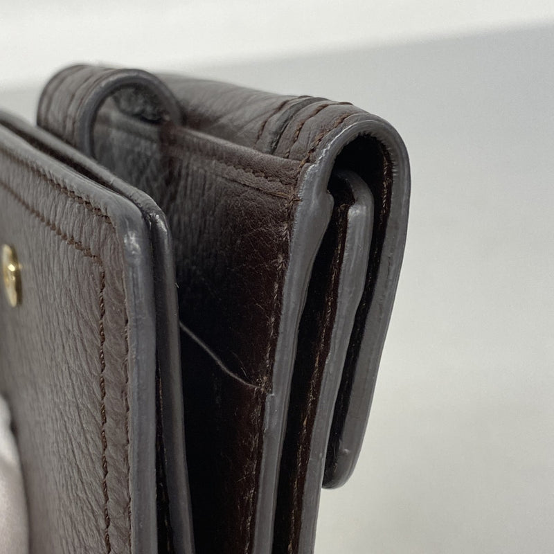 【6fd5525-k】セリーヌ 財布 トリオンフ レザー ダークブラウン シャンパンゴールド金具【中古】レディース