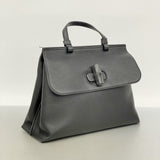 【6fd5527-k】グッチ ハンドバッグ バンブー 392013 レザー ブラック シルバー金具 2wayバッグ【中古】レディース