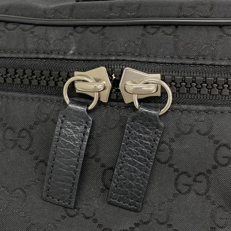 【6fd5533-k】グッチ ウエストバッグ GGナイロン 449182 ナイロン ブラック シルバー金具【中古】メンズ レディース ユニセックス