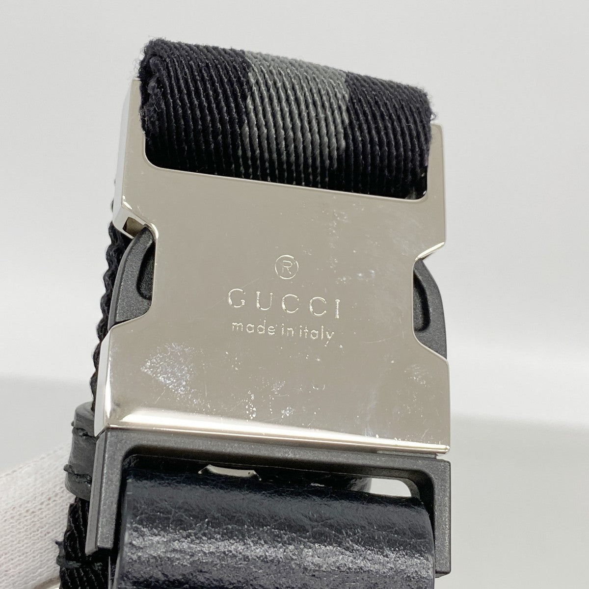 【6fd5533-k】グッチ ウエストバッグ GGナイロン 449182 ナイロン ブラック シルバー金具【中古】メンズ レディース ユニセックス