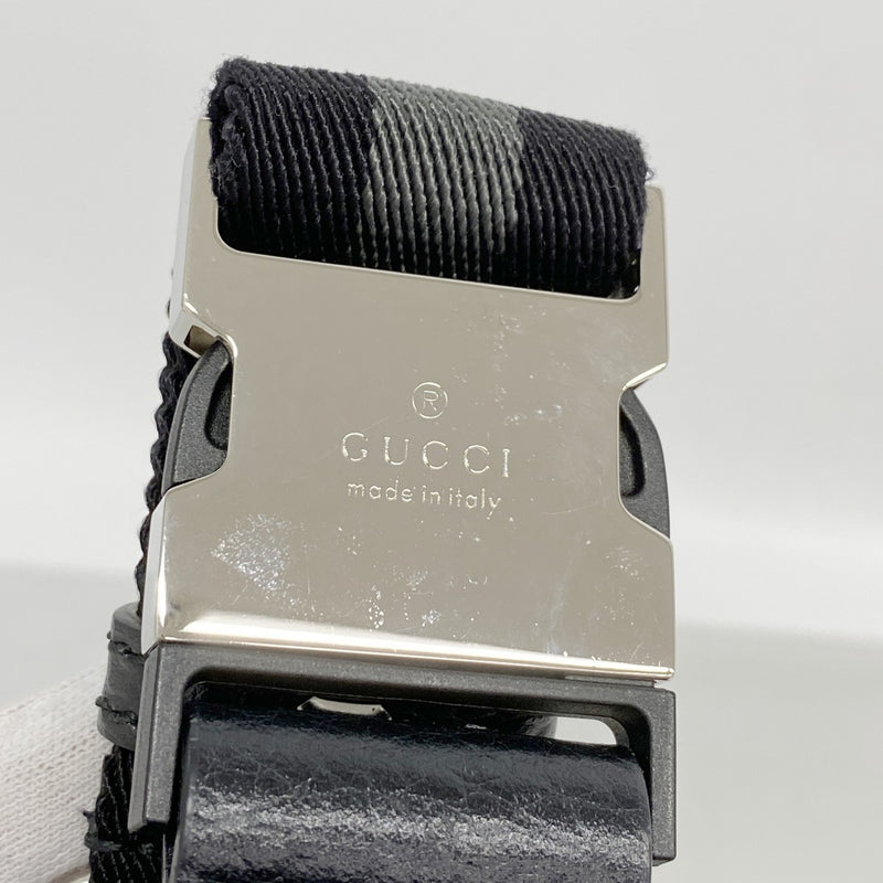 【6fd5533-k】グッチ ウエストバッグ GGナイロン 449182 ナイロン ブラック シルバー金具【中古】メンズ レディース ユニセックス