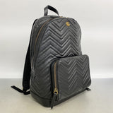 【6fd5536-k】グッチ リュック・デイパック GGマーモント 523405 レザー ブラック ゴールド金具【中古】レディース