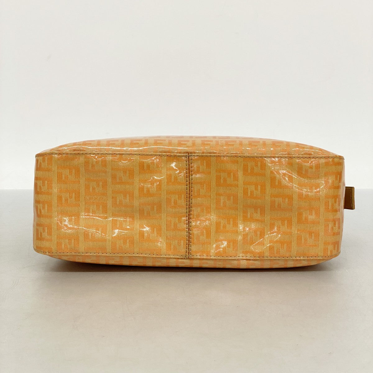 【6fd5543】フェンディ ハンドバッグ ズッキーノ コーティングキャンバス オレンジ ゴールド金具【中古】レディース