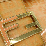 【6fd5543】フェンディ ハンドバッグ ズッキーノ コーティングキャンバス オレンジ ゴールド金具【中古】レディース