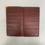 【6fd5551】カルティエ 札入れ マスト レザー ボルドー ゴールド金具【中古】メンズ