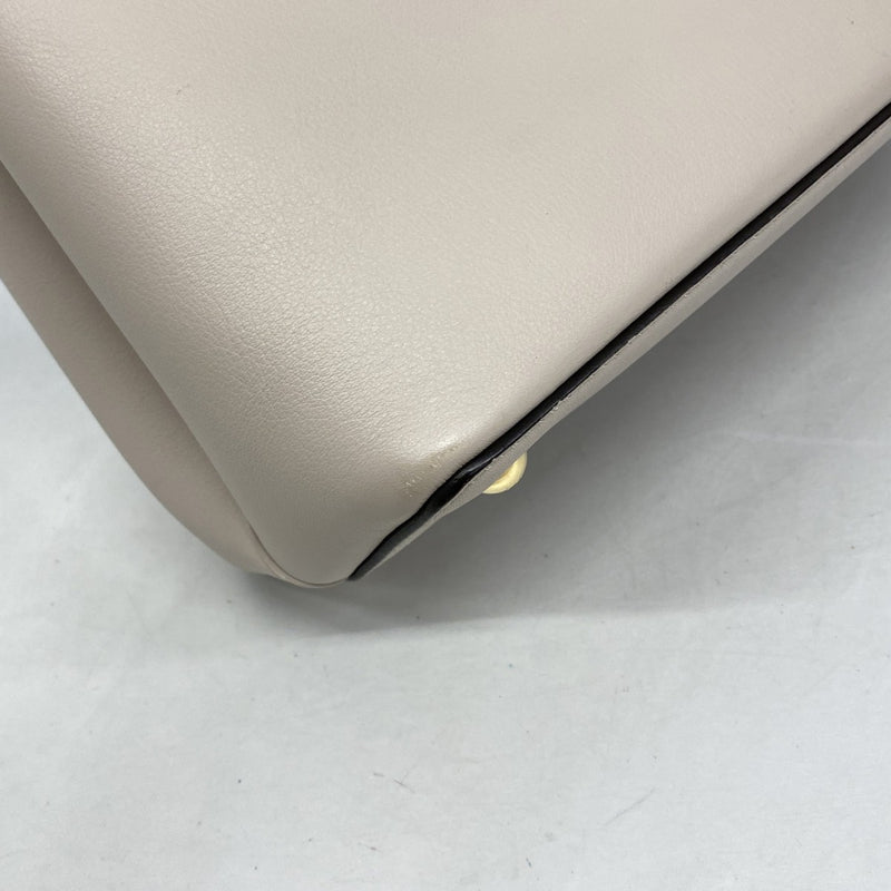 【6fd5565】フェンディ ハンドバッグ レザー ベージュ ゴールド金具【中古】レディース
