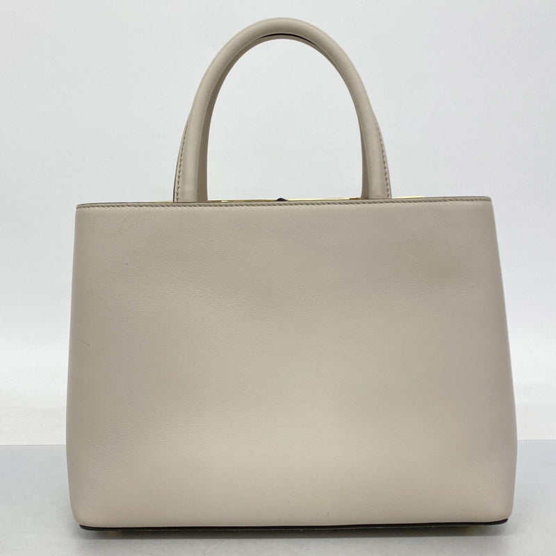 【6fd5565】フェンディ ハンドバッグ レザー ベージュ ゴールド金具【中古】レディース