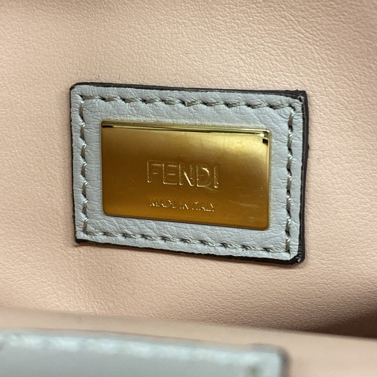 【6fd5565】フェンディ ハンドバッグ レザー ベージュ ゴールド金具【中古】レディース
