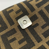 【6fd5566】フェンディ ハンドバッグ マンマバケット ナイロンキャンバス ブラウン シルバー金具【中古】レディース