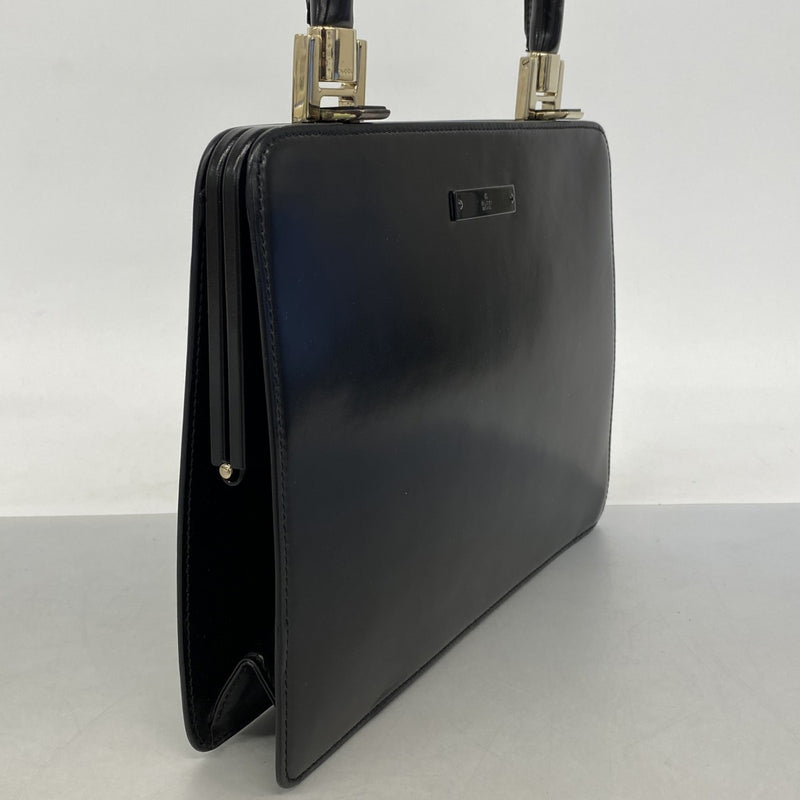 【6fd5571】グッチ ハンドバッグ 001 4219 レザー ブラック シャンパンゴールド金具【中古】レディース