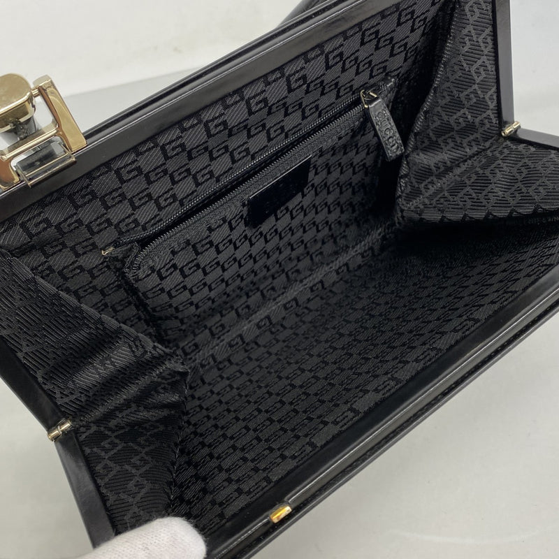 【6fd5571】グッチ ハンドバッグ 001 4219 レザー ブラック シャンパンゴールド金具【中古】レディース