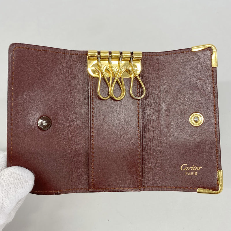【6fd5573】カルティエ キーケース マスト レザー ボルドー ゴールド金具【中古】メンズ レディース ユニセックス