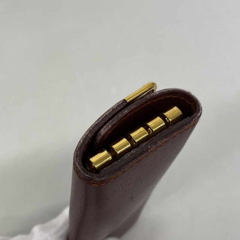 【6fd5573】カルティエ キーケース マスト レザー ボルドー ゴールド金具【中古】メンズ レディース ユニセックス