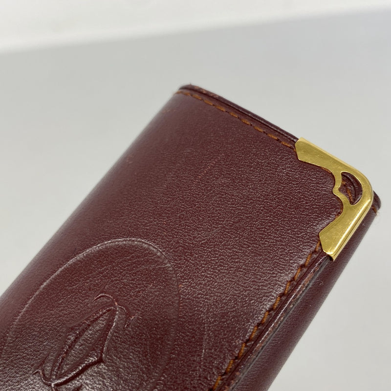 【6fd5573】カルティエ キーケース マスト レザー ボルドー ゴールド金具【中古】メンズ レディース ユニセックス