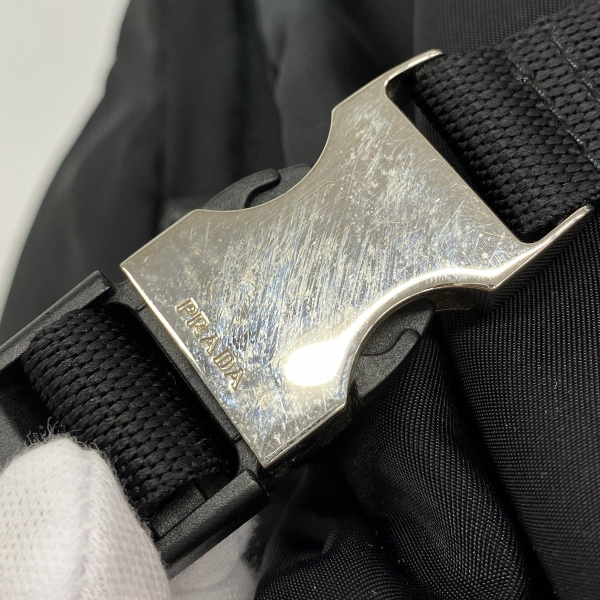 【6fd5590-k】プラダ リュック・デイパック テスート ナイロン ブラック シルバー金具【中古】メンズ