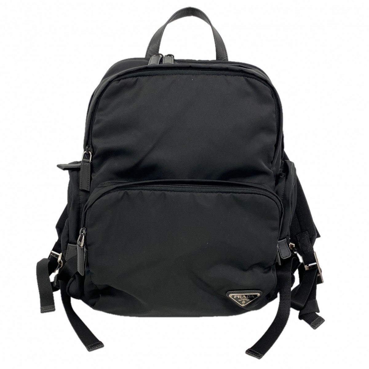 【6fd5590-k】プラダ リュック・デイパック テスート ナイロン ブラック シルバー金具【中古】メンズ