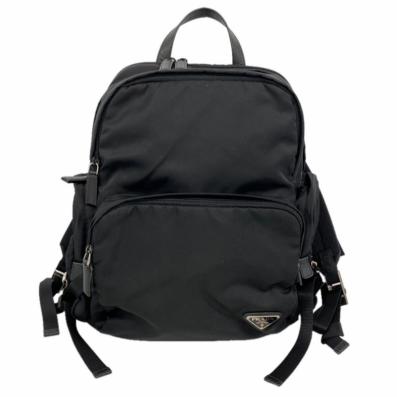 【6fd5590-k】プラダ リュック・デイパック テスート ナイロン ブラック シルバー金具【中古】メンズ