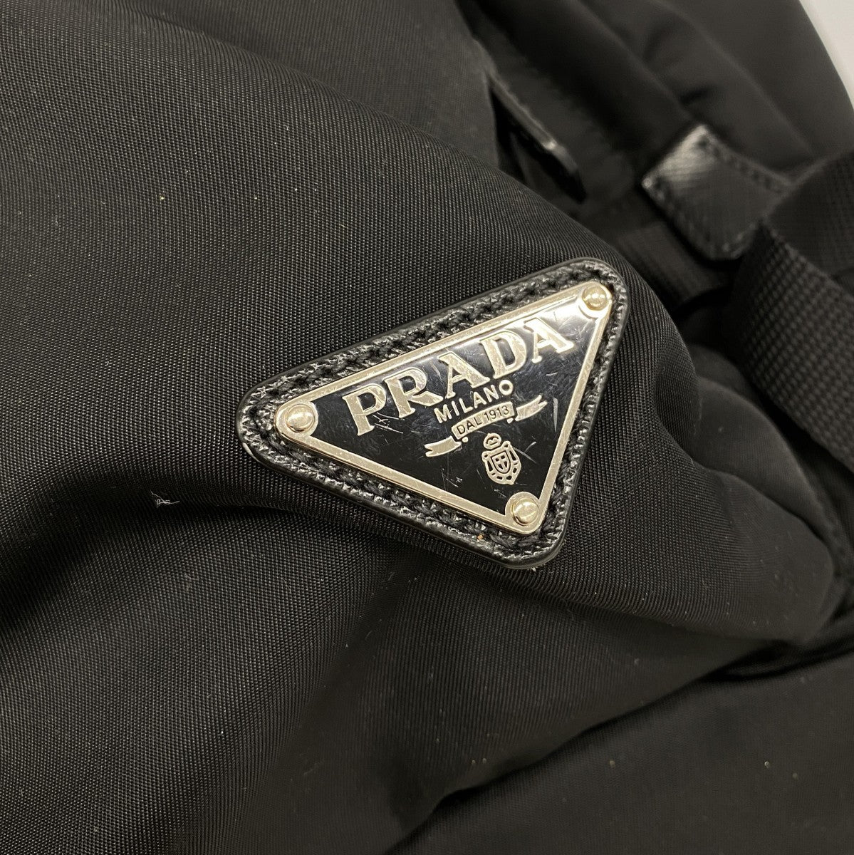 【6fd5590-k】プラダ リュック・デイパック テスート ナイロン ブラック シルバー金具【中古】メンズ