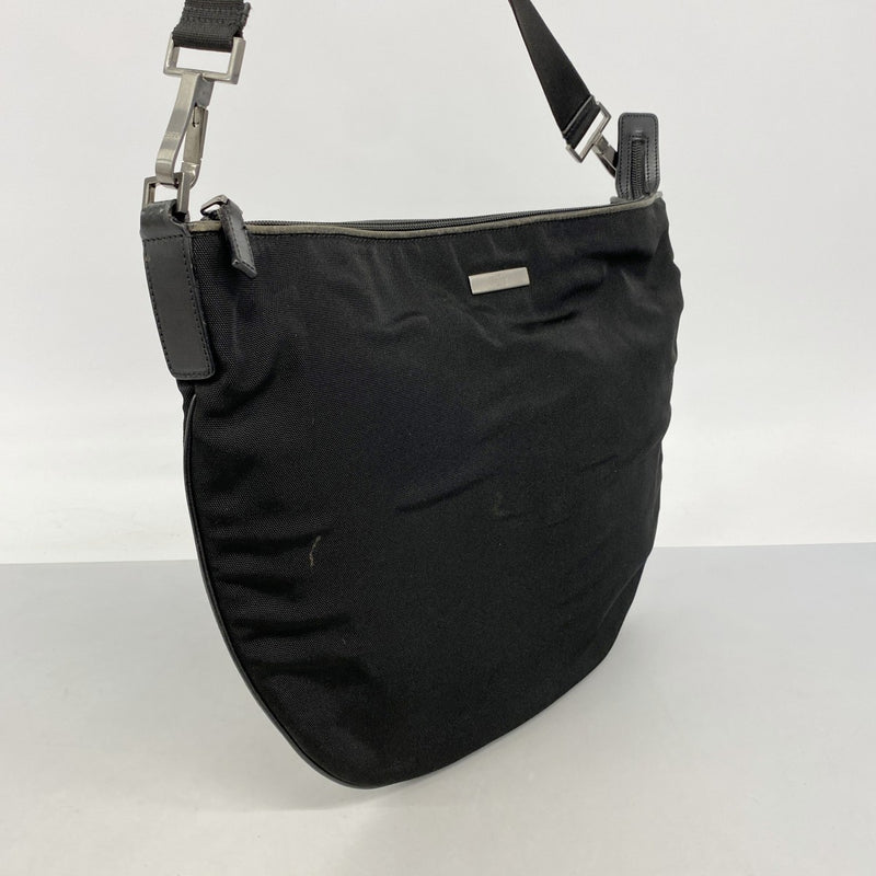 【6fd5592-k】グッチ ショルダーバッグ 001 3311 キャンバス ブラック シルバー金具【中古】レディース