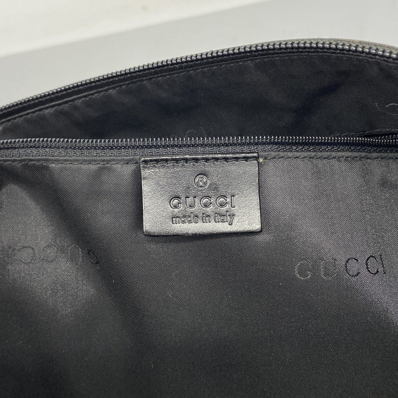 【6fd5592-k】グッチ ショルダーバッグ 001 3311 キャンバス ブラック シルバー金具【中古】レディース