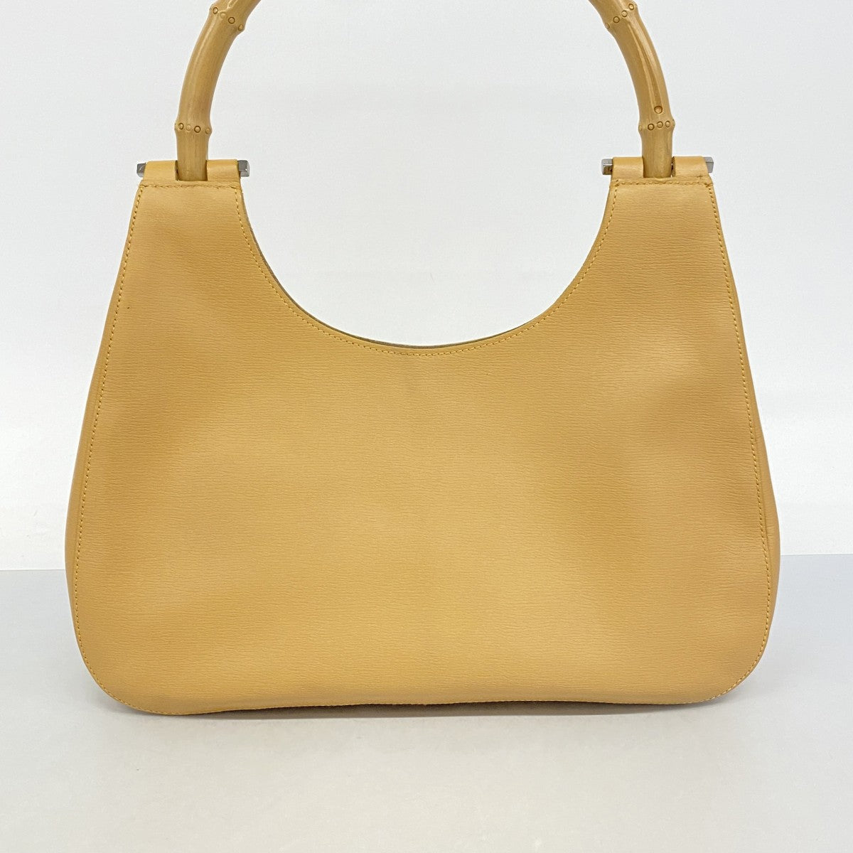 【6fd5593-k】グッチ ハンドバッグ バンブー 001 3739 レザー ベージュ シルバー金具【中古】レディース