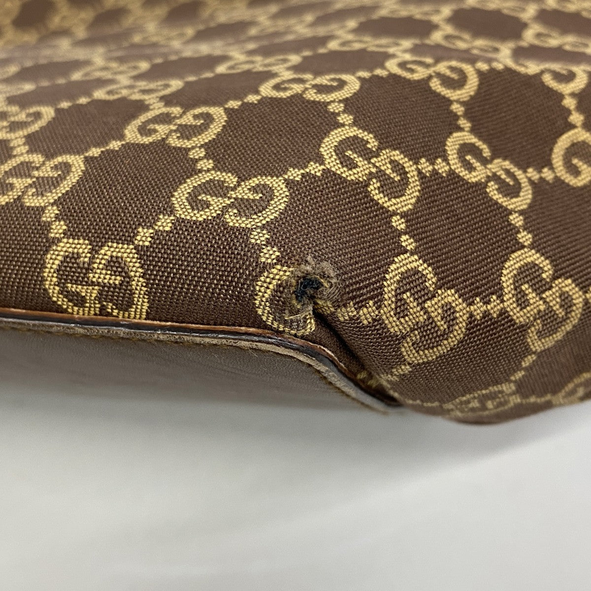 【6fd5594-k】グッチ トートバッグ 002 1098 キャンバス ブラウン シャンパンゴールド金具【中古】レディース