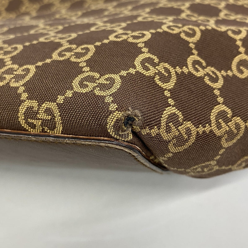 【6fd5594-k】グッチ トートバッグ 002 1098 キャンバス ブラウン シャンパンゴールド金具【中古】レディース
