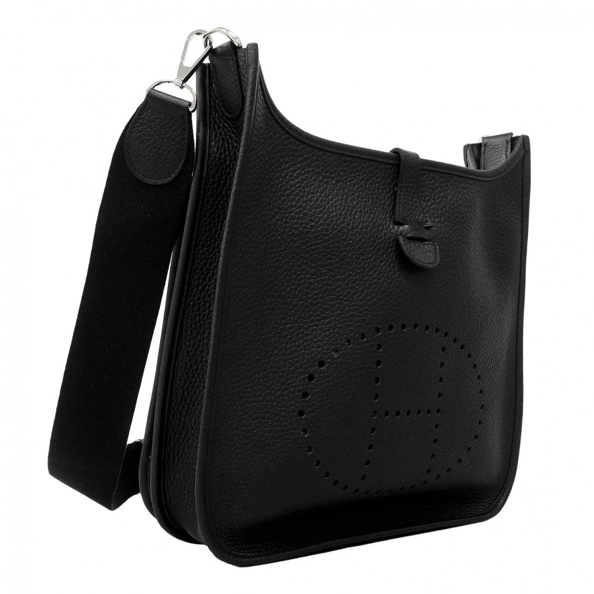 【6fd5599】エルメス ショルダーバッグ エヴリンPM トリヨン ブラック シルバー金具 W刻印【中古】レディース