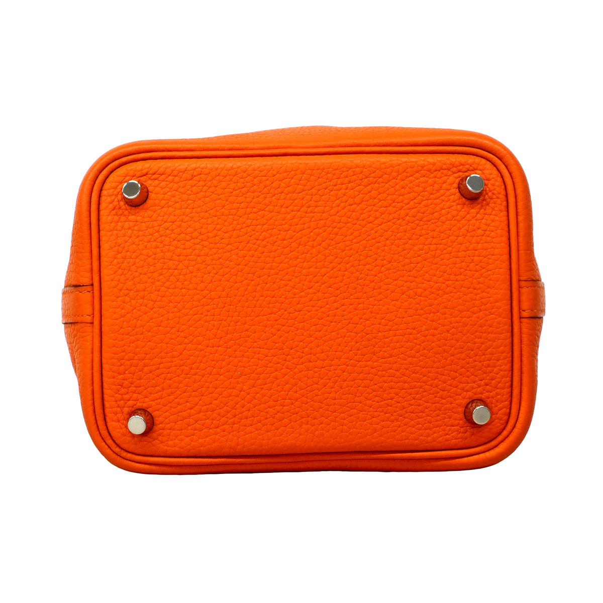 【6fd5602-g】エルメス ハンドバッグ ピコタン18ロック トリヨン オレンジ シルバー金具 Y刻印【中古】レディース