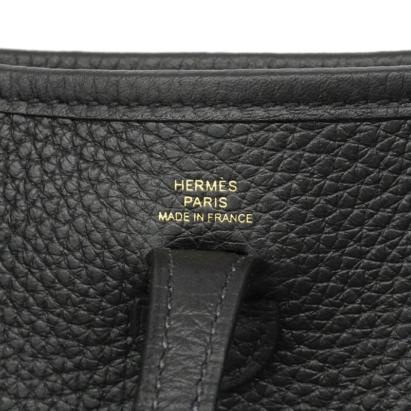 【6fd5603-g】エルメス ポシェット エヴリンTPM トリヨン ブラック ゴールド金具 K刻印【中古】レディース
