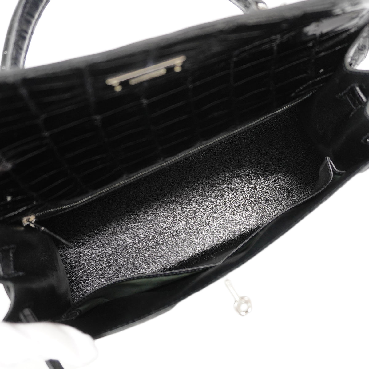【6fd5604-g】エルメス ハンドバッグ ケリー32 ニロティカス ブラック シルバー金具 □H刻印 2wayバッグ【中古】レディース