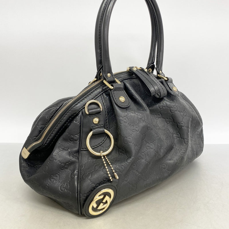 【6fd5607-k】グッチ ハンドバッグ グッチシマ 364841 レザー ブラック シャンパンゴールド金具 2wayバッグ【中古】レディース
