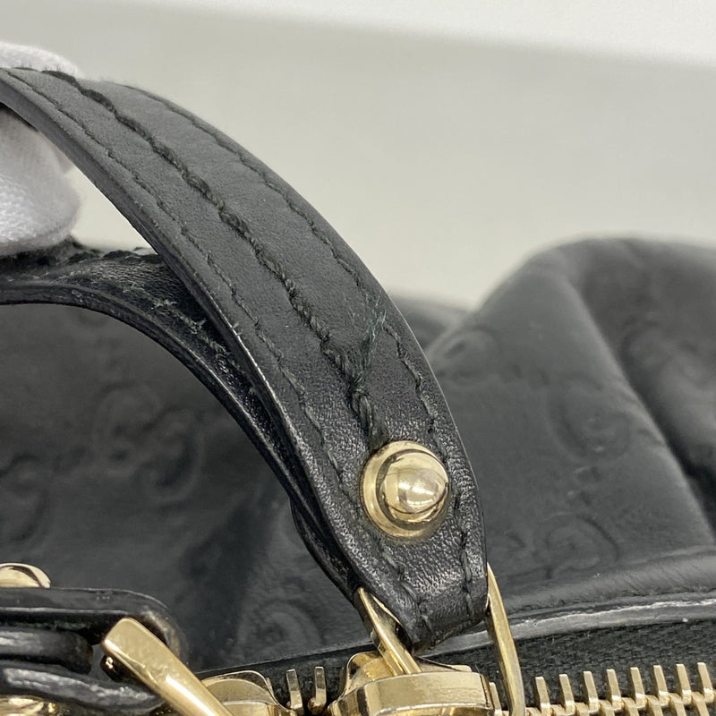 【6fd5607-k】グッチ ハンドバッグ グッチシマ 364841 レザー ブラック シャンパンゴールド金具 2wayバッグ【中古】レディース