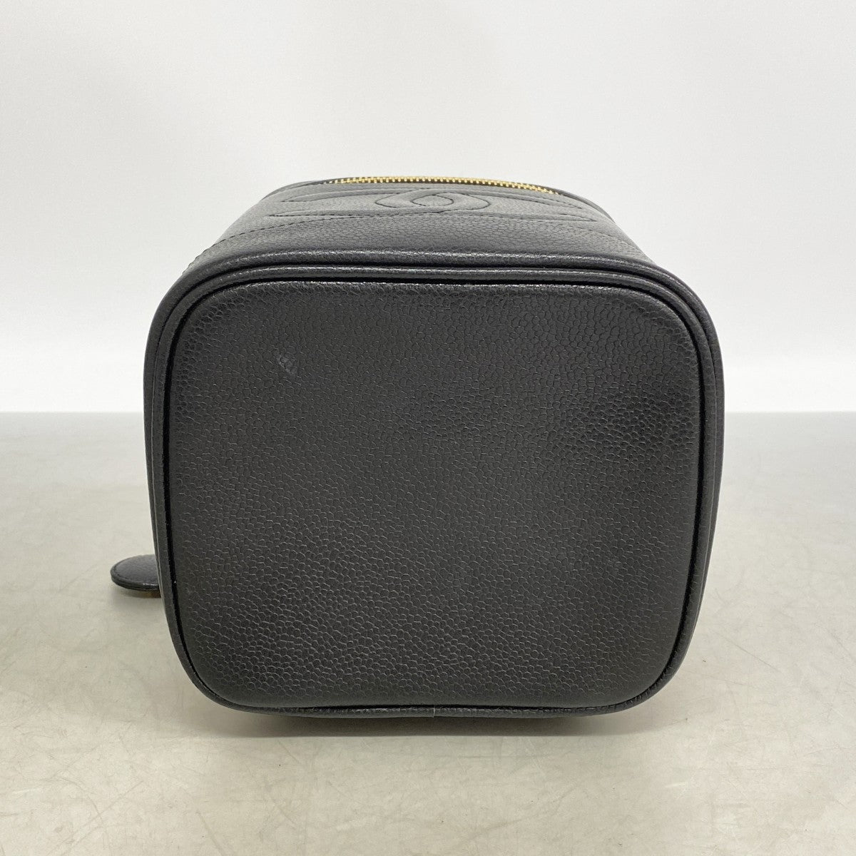 【6fd5612-k】シャネル バニティバッグ キャビアスキン ブラック ゴールド金具【中古】レディース