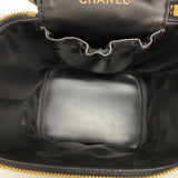 【6fd5613-k】シャネル バニティバッグ キャビアスキン ブラック ゴールド金具【中古】レディース
