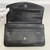 【6fd5615-k】シャネル 長財布 キャビアスキン ブラック ゴールド金具【中古】レディース