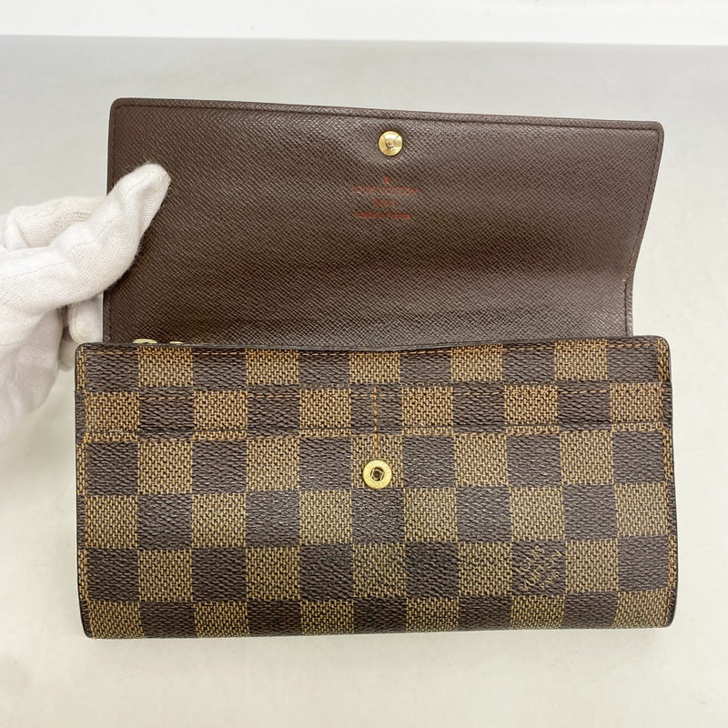 【6fd5626】ルイヴィトン 長財布 ダミエ ポルトフォイユサラ N61734 エベヌ【中古】レディース