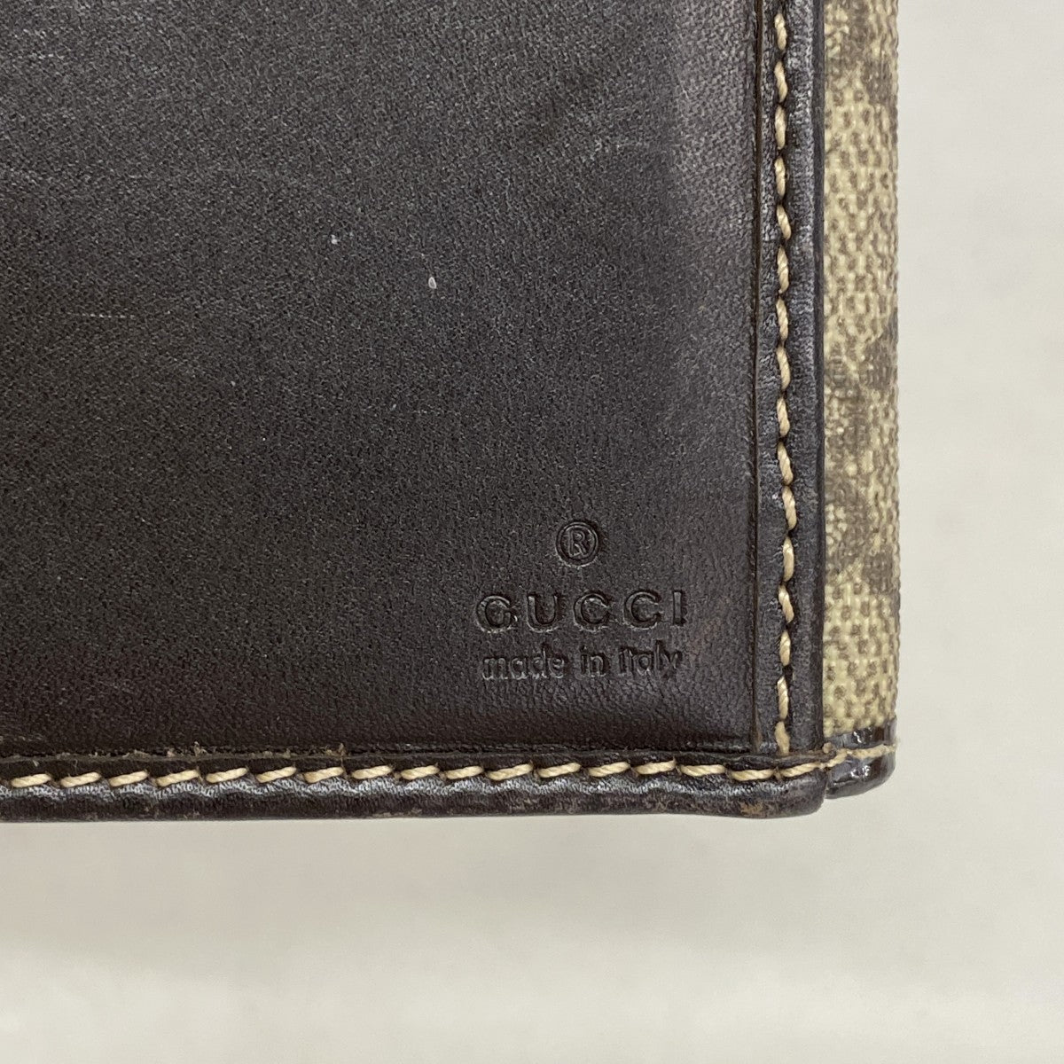 【6fd5632-k】グッチ 長財布 GGスプリーム 212089 PVC ブラウン ゴールド金具【中古】レディース