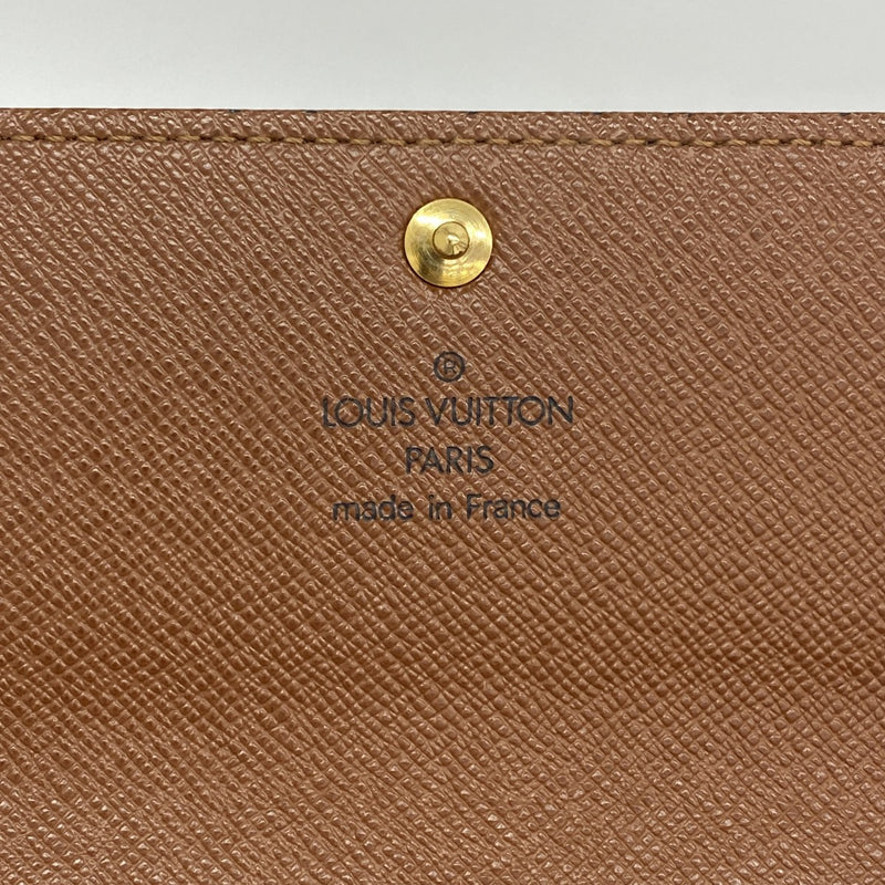 【6fd5652】ルイヴィトン 長財布 モノグラム ポシェットポルトモネクレディ M61726 ブラウン【中古】レディース