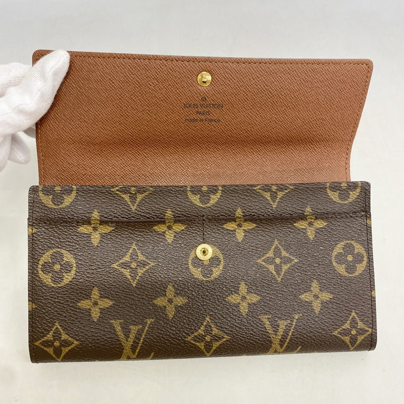 【6fd5652】ルイヴィトン 長財布 モノグラム ポシェットポルトモネクレディ M61726 ブラウン【中古】レディース