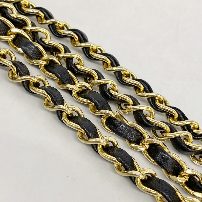 【6fd5674-h】シャネル ショルダーバッグ ダイアナ チェーンショルダー ラムスキン ブラック ゴールド金具【中古】レディース
