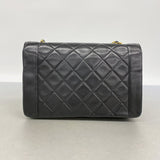 【6fd5674-h】シャネル ショルダーバッグ ダイアナ チェーンショルダー ラムスキン ブラック ゴールド金具【中古】レディース