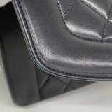 【6fd5674-h】シャネル ショルダーバッグ ダイアナ チェーンショルダー ラムスキン ブラック ゴールド金具【中古】レディース