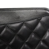 【6fd5678-k】シャネル ショルダーバッグ マトラッセ チェーンショルダー ラムスキン ブラック シルバー金具【中古】レディース