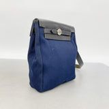 【6fd5687】エルメス ショルダーバッグ エールバッグTPM トワルオフィシエ ネイビー シルバー金具 □H刻印【中古】レディース