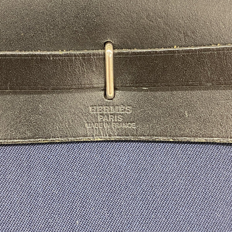 【6fd5687】エルメス ショルダーバッグ エールバッグTPM トワルオフィシエ ネイビー シルバー金具 □H刻印【中古】レディース