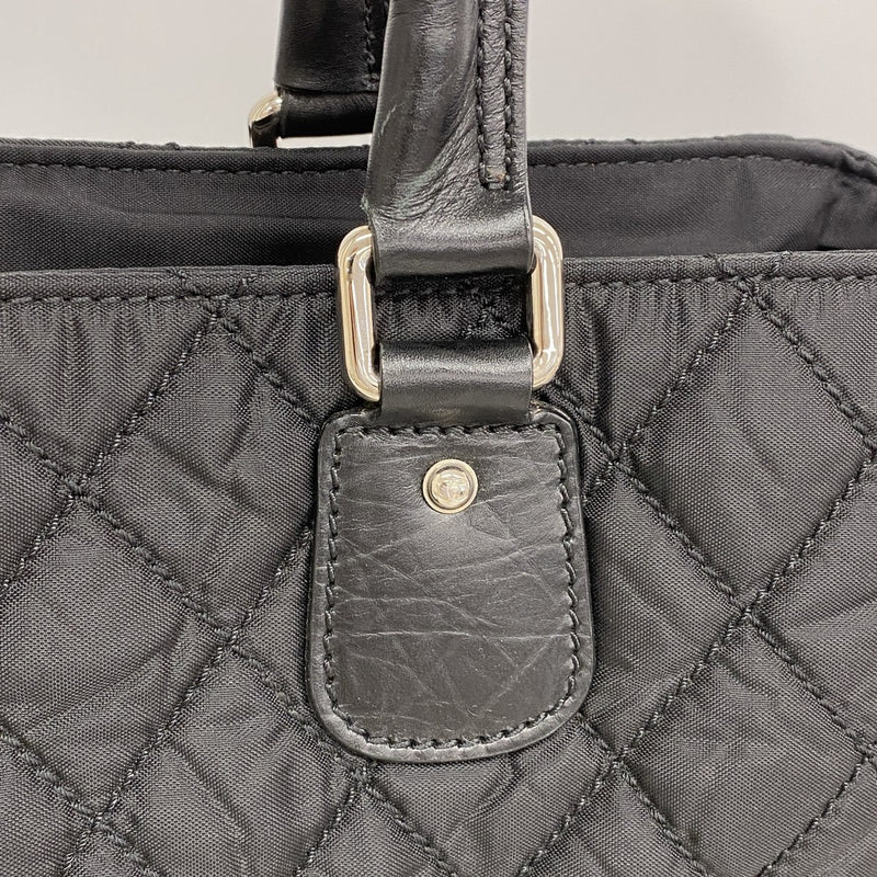 【6fd5691-k】シャネル トートバッグ パリニューヨーク ナイロン ブラック シルバー金具【中古】レディース
