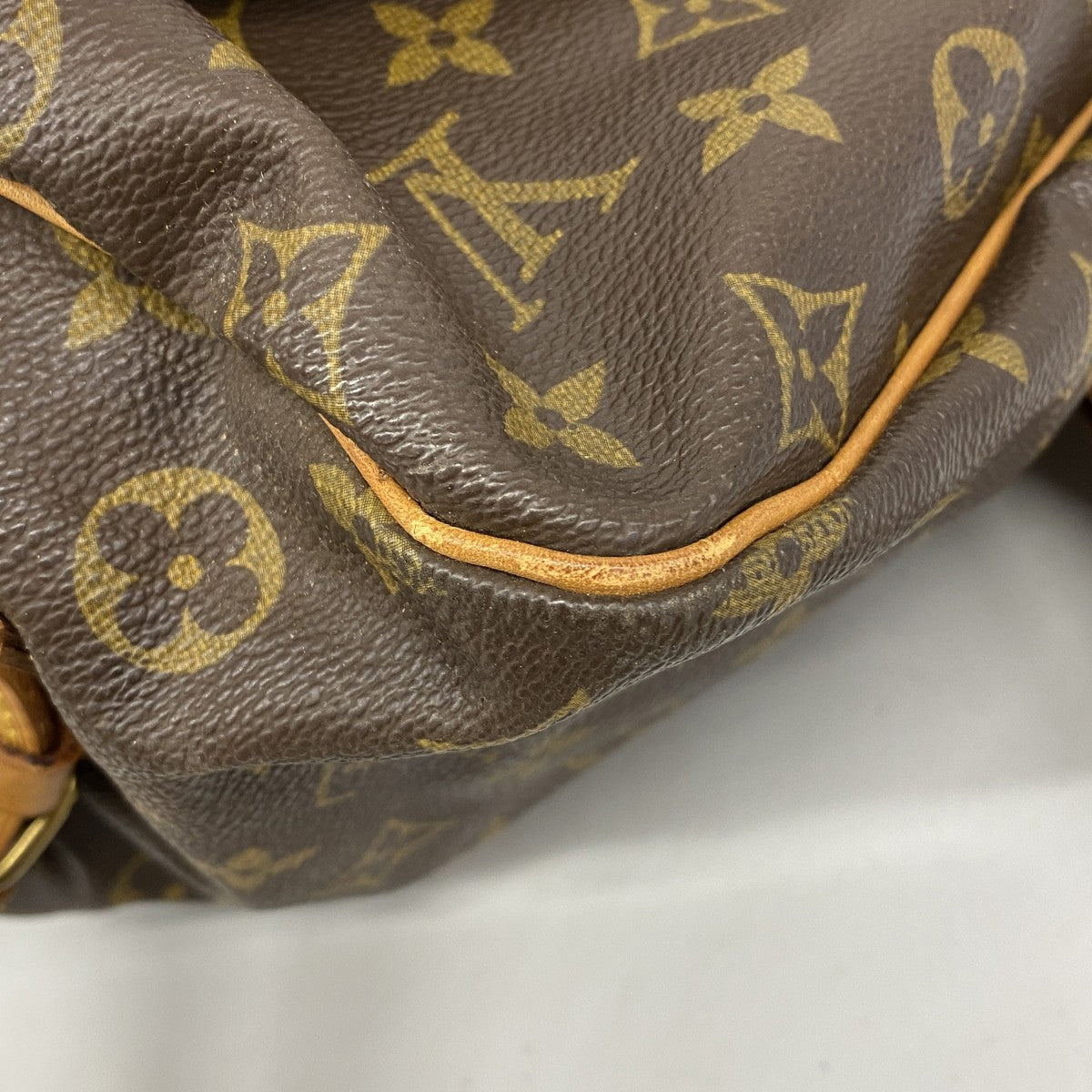 【6fd5728】ルイヴィトン ショルダーバッグ モノグラム ソミュール35 ブラウン【中古】レディース